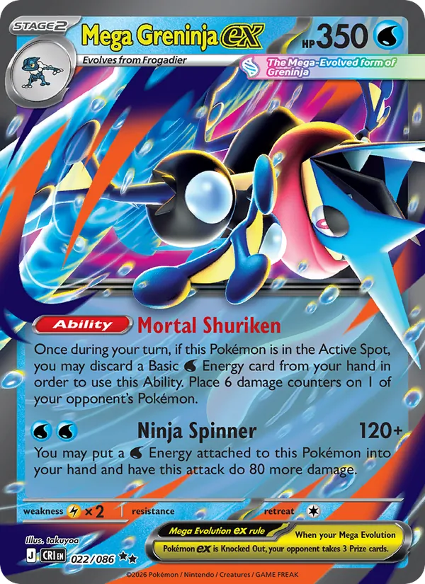 Mega Greninja ex – #022 – Chaos Rising – holo – en