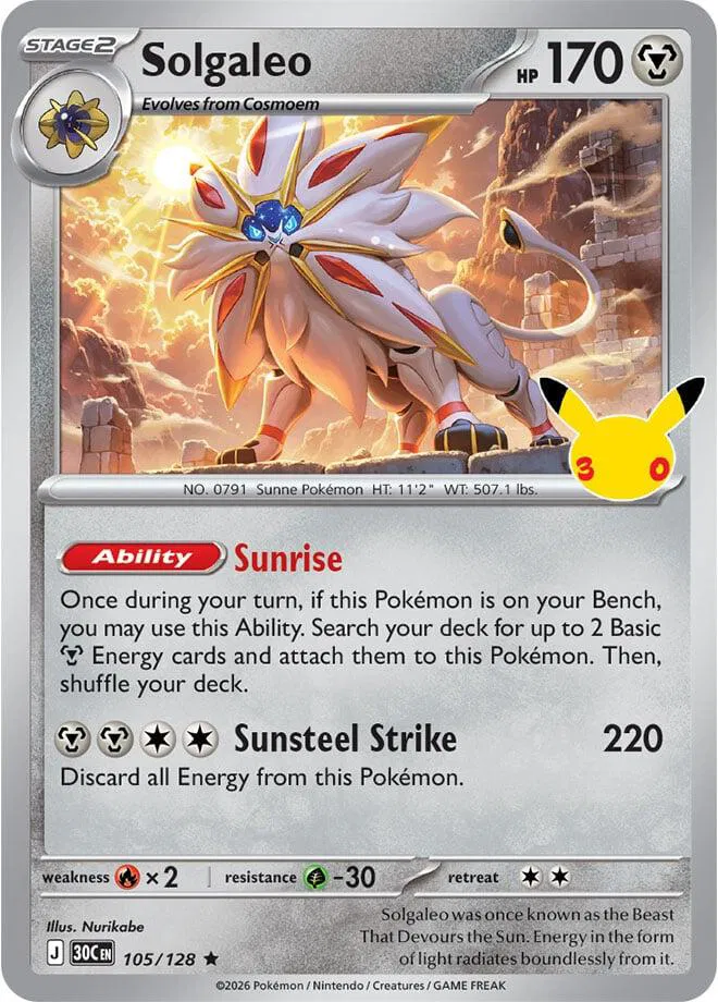 Solgaleo 105/128 - 30th Celebration