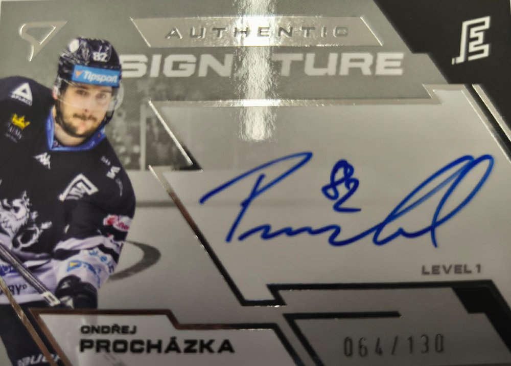 ONDŘEJ PROCHÁZKA SportZoo 2023-24 I.serie Authentic Signature Level 1 64/130 – 2025-26 – Autograph – Ano