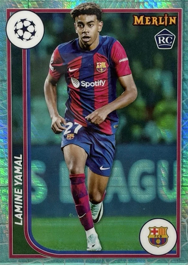 LAMINE YAMAL 2023-24 Topps Merlin UEFA Aqua Prism Refractor – 2025-26 – PANINI – Insert