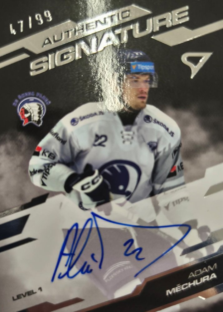 ADAM MĚCHURA SportZoo 2025-26 I.serie Authentic Signature Level 1 47/99 – Autograph – Ano