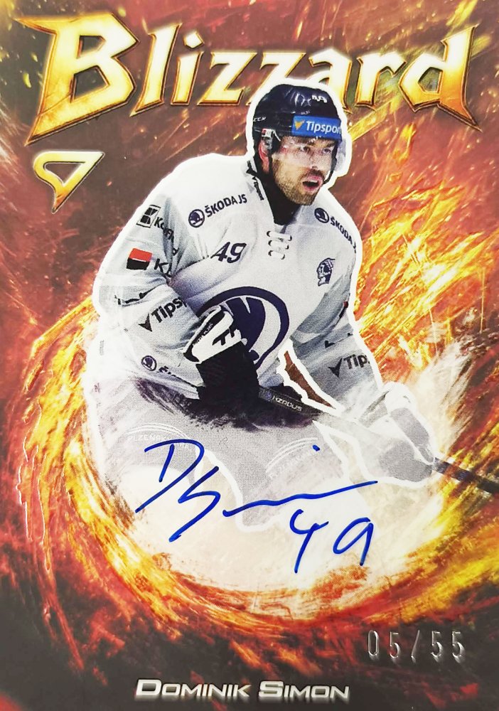 DOMINIK SIMON SportZoo 2025-26 I.serie Blizzard Red Auto 05/55 – Autograph – Ano