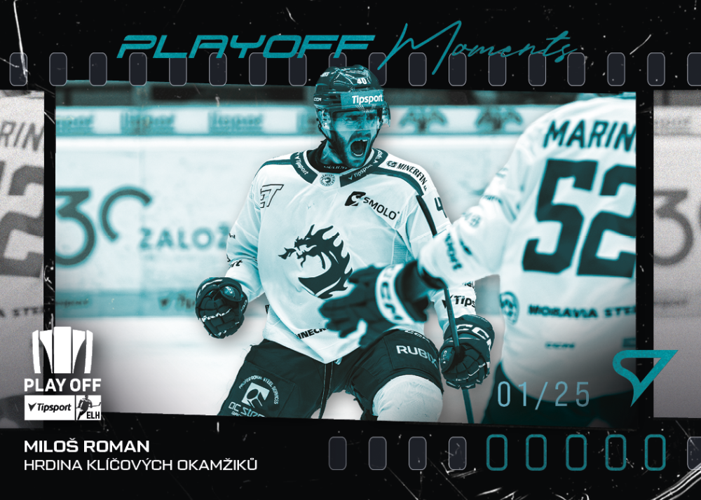 MILOŠ ROMAN SportZoo ELH 2025/26 Play Off Moments Turquoise Blue 07/25