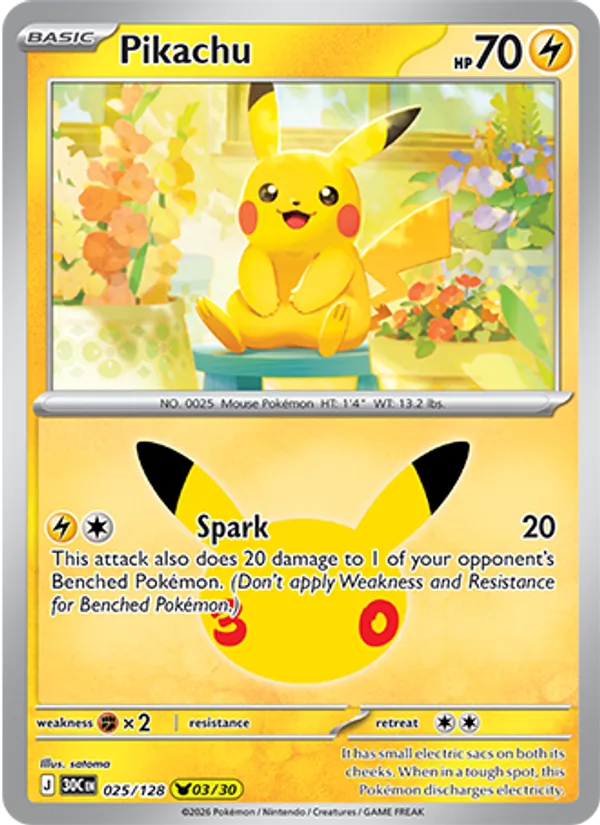 Pikachu – #025 – 30th Celebration – holo – en