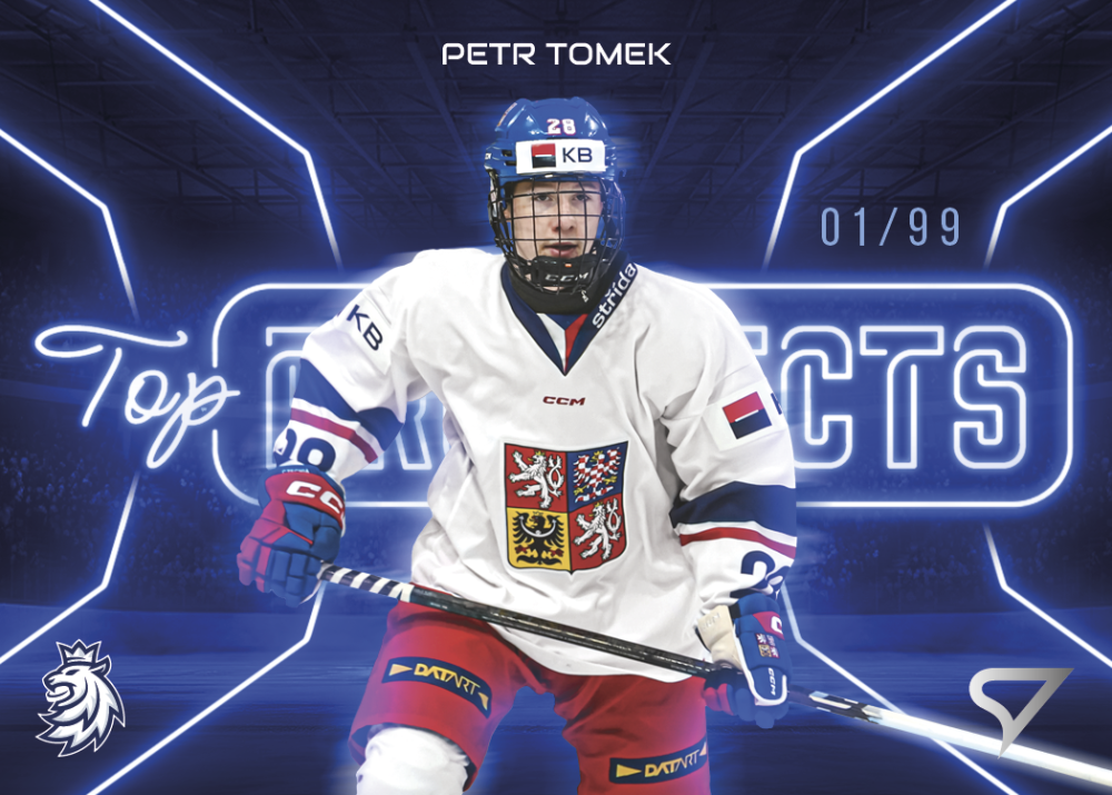 PETR TOMEK 2026 Hokejové Česko SportZoo Top Prospect Neon Blue 79/99