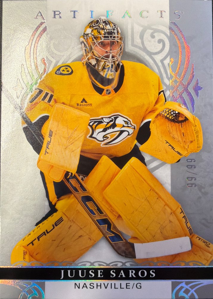 Juuse Saros #49 – 2026-27 Upper Deck Artifacts Platinium Sparkle 99/99