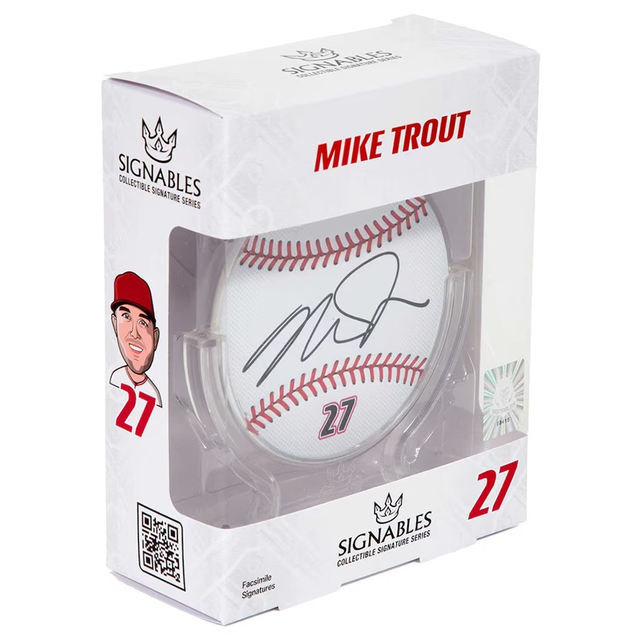 Mike Trout– baseballová memorabilie 14 cm- Signature