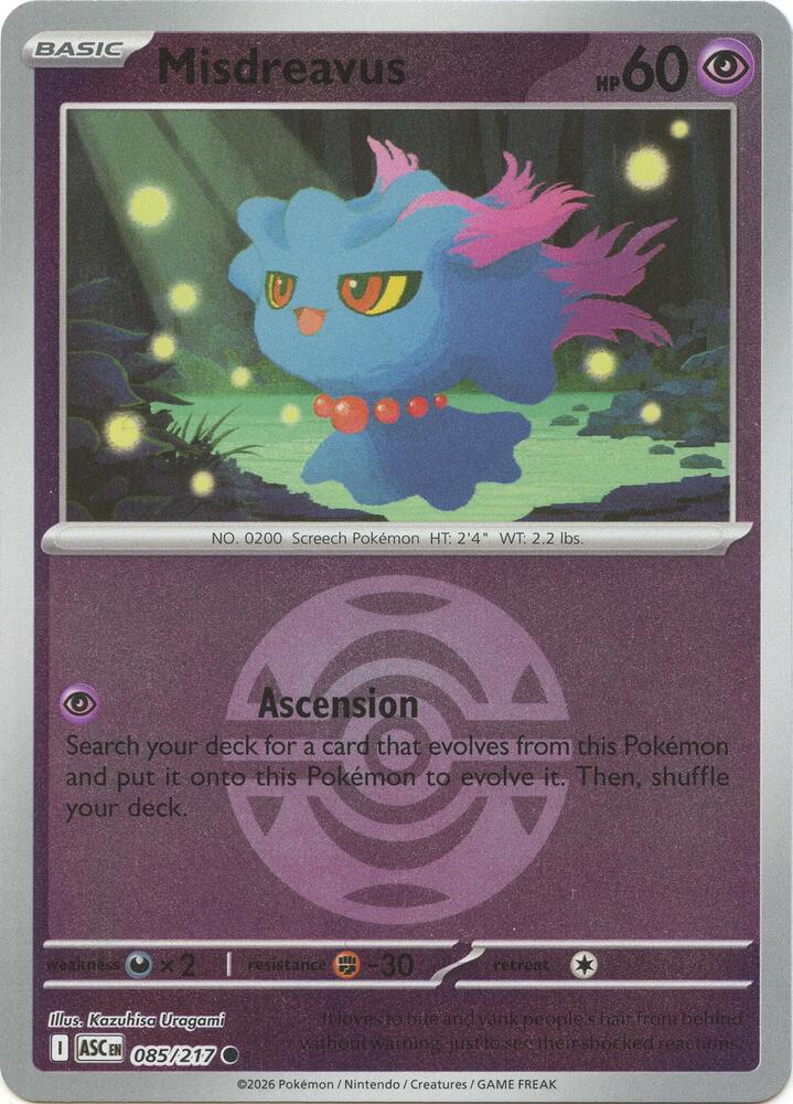 Misdreavus 085/217 Ascended Heroes – Nintendo