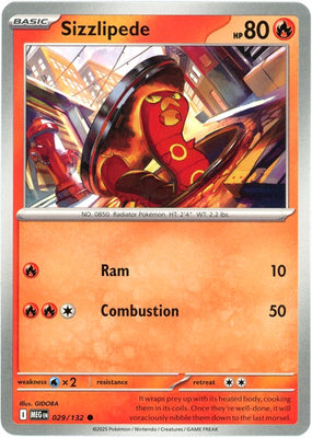 Sizzlipede 029/132 Mega Evolution – Nintendo