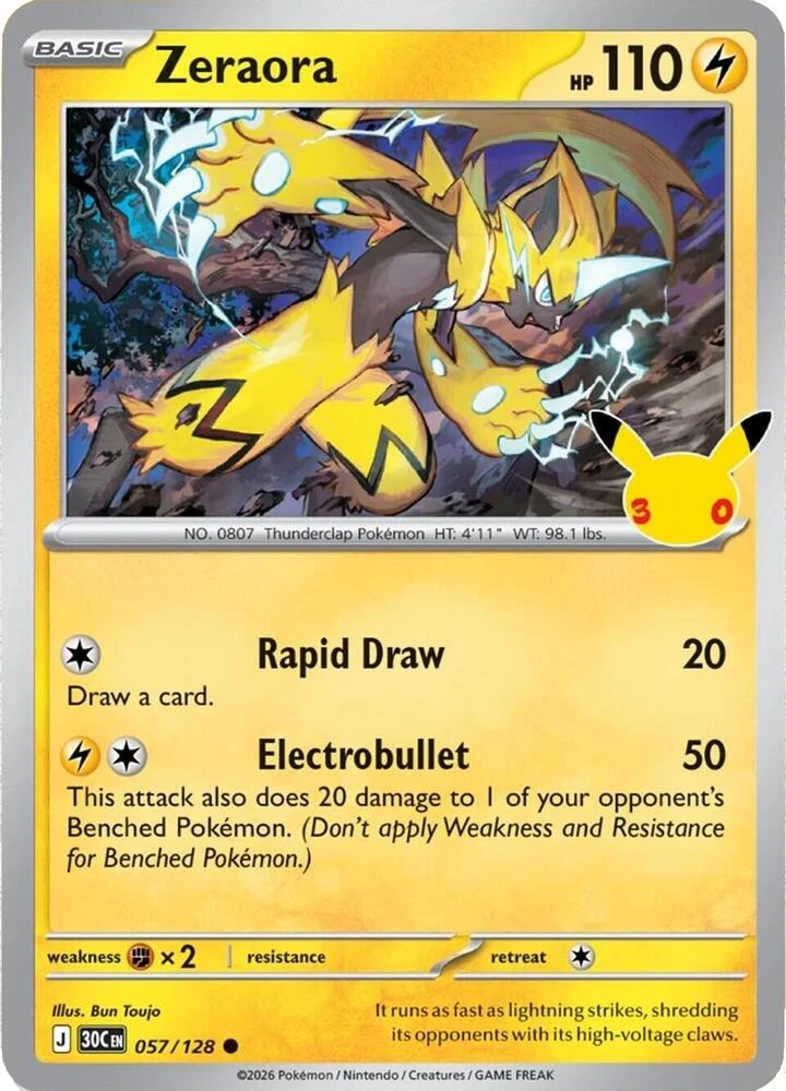 Zeraora 057/128 - 30th Celebration