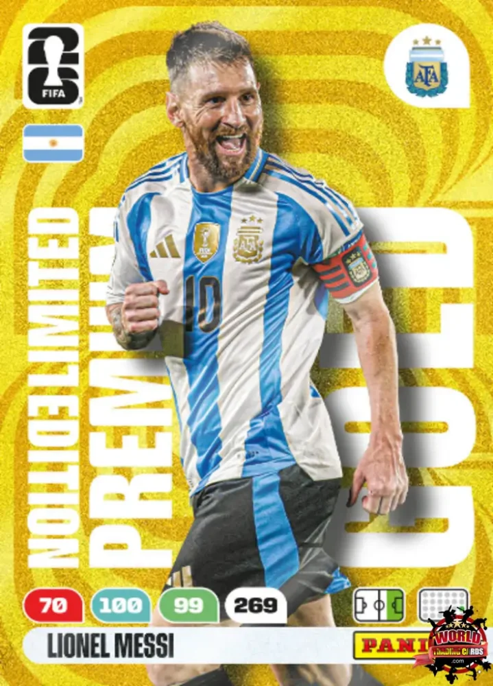 LIONEL MESSI 2026 Panini FIFA World Cup LIMITED EDITION PREMIUM GOLD