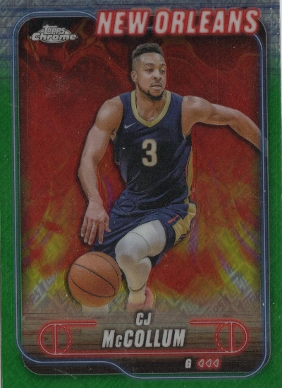 CJ MCCOLLUM 2024-25 Topps Chrome Refractor Green 068/99