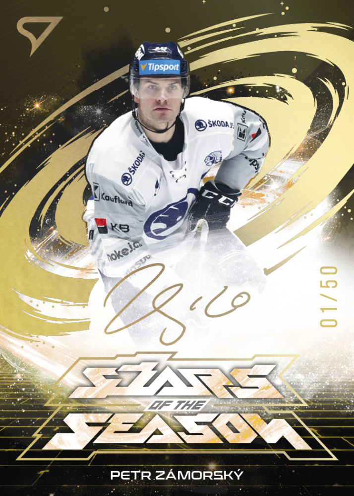 PETR ZÁMORSKÝ SportZoo ELH 2025/26 Play Off Stars of the Season Gold Script 19/50 – Insert – Ano
