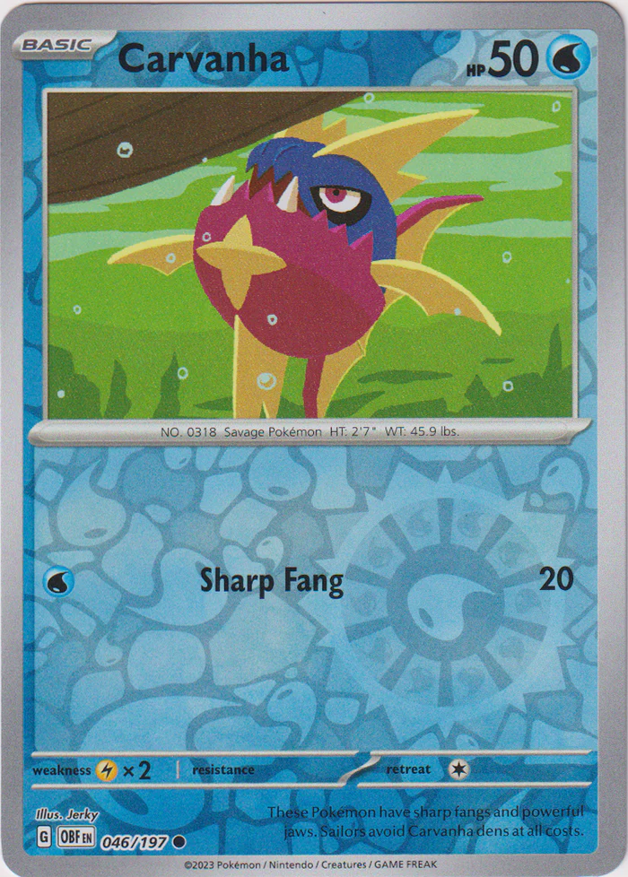 Carvanha 046/197 Obsidian Flames