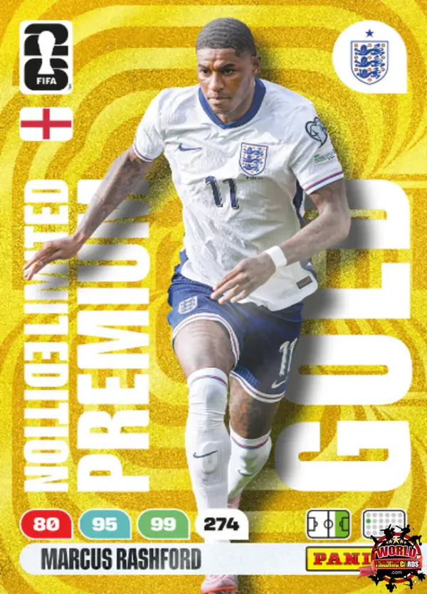 MARCUS RASHFORD 2026 Panini FIFA World Cup LIMITED EDITION PREMIUM GOLD