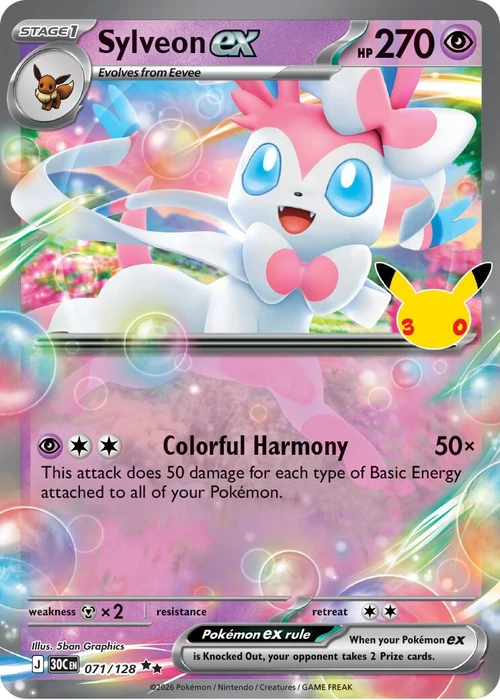 Sylveon ex 071/128 - 30th Celebration