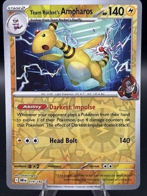 Team Rocket's Ampharos 074/182 Destined Rivals