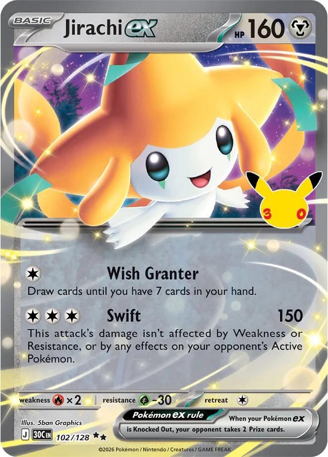 Jirachi ex 102/128 - 30th Celebration