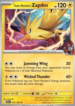 Team Rocket's Zapdos 070/182 Destined Rivals