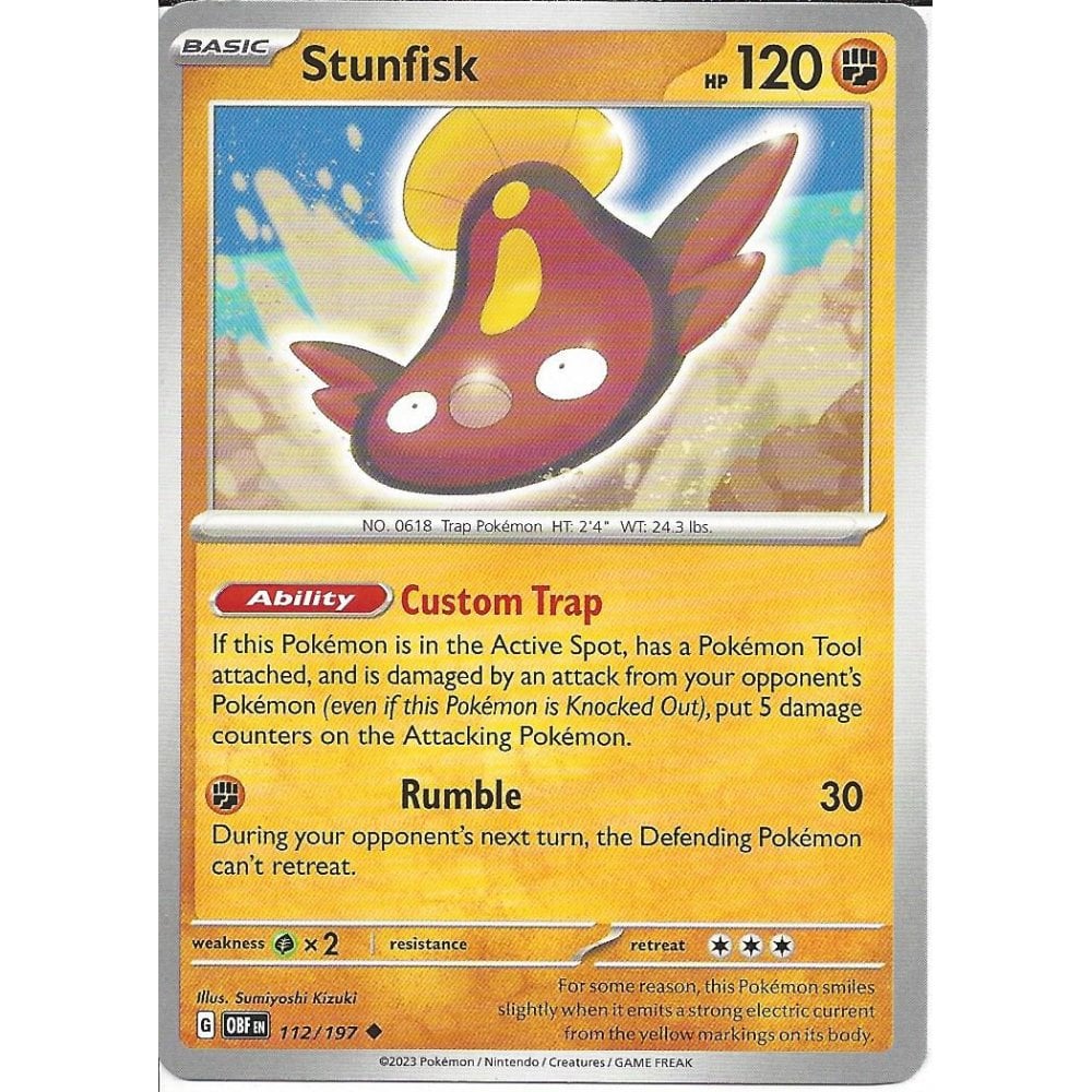 Stunfisk 112/197 Obsidian Flames