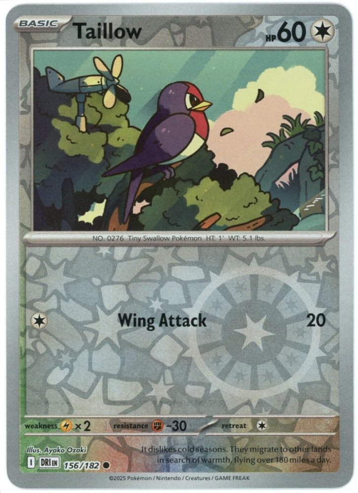 Taillow 156/182 Destined Rivals – Nintendo