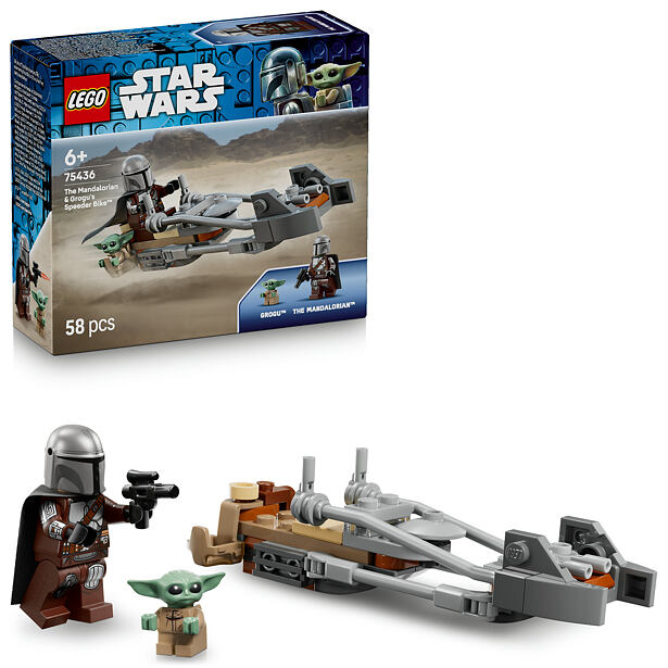 LEGO® Star Wars™ 75436 Mandalorian a Grogu a spídrová motorka