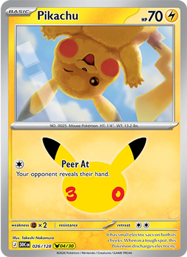 Pikachu – #026 – 30th Celebration – holo – en