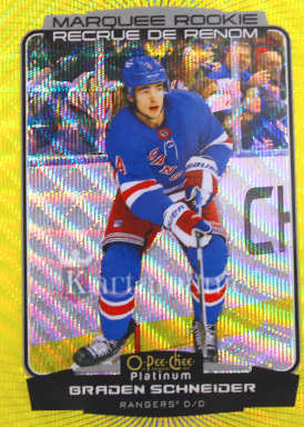 BRADEN SCHNEIDER 22-23 O-PEE-CHEE Platinum-Neon Yellow Surge Mar Rookie