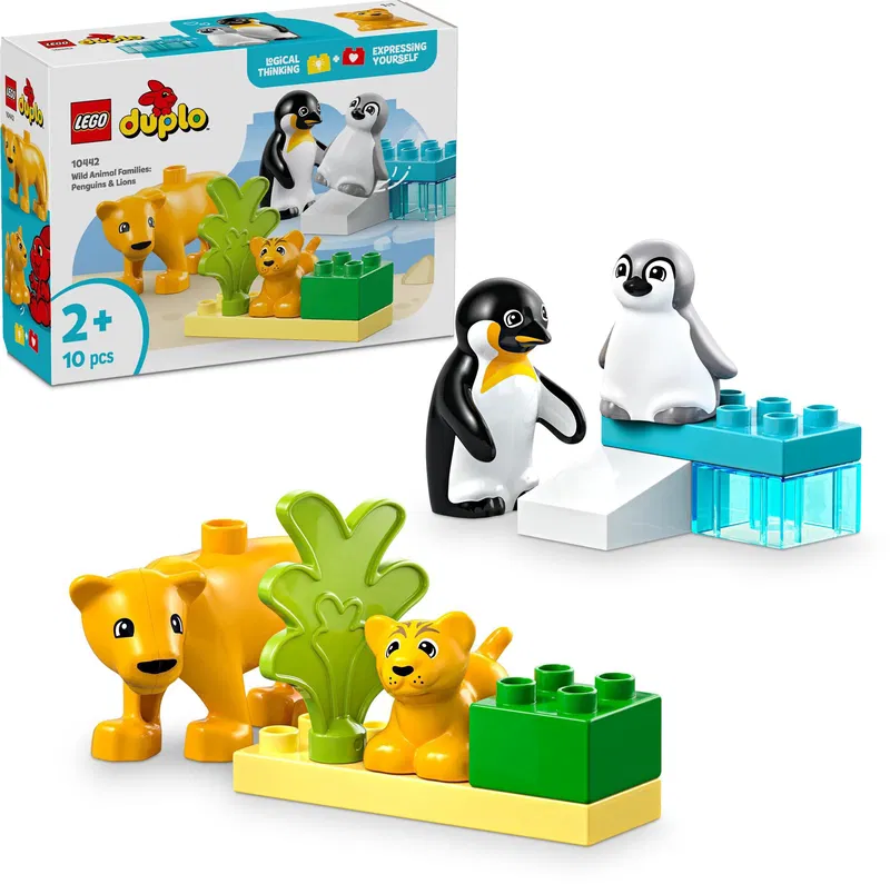 LEGO® DUPLO® 10442 Rodinky divokých zvířat: Tučňáci a lvi