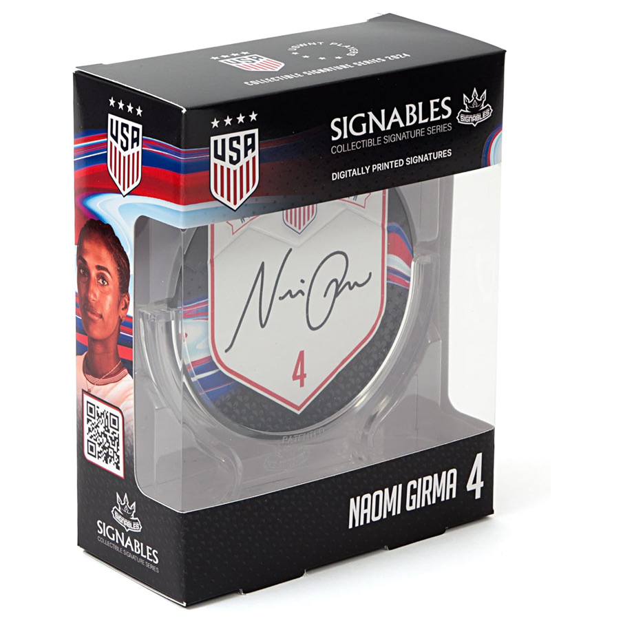 Naomi Girma USA – fotbalová memorabilie 14 cm- Signature