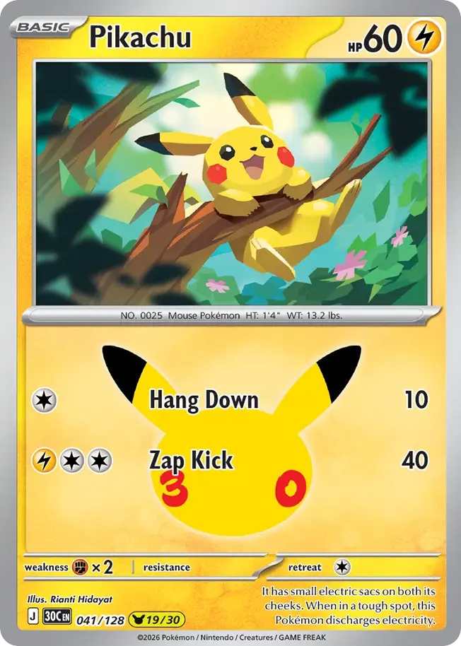 Pikachu 041/128 - 30th Celebration