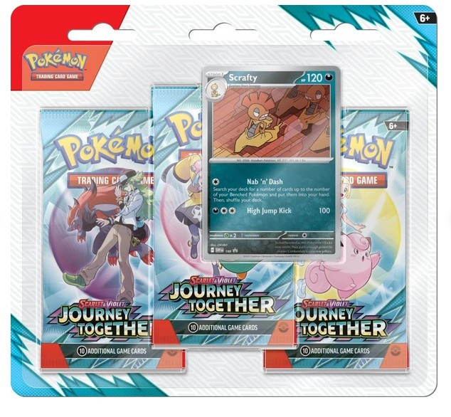 Pokémon Journey Together 3 Pack Blister - Scrafty
