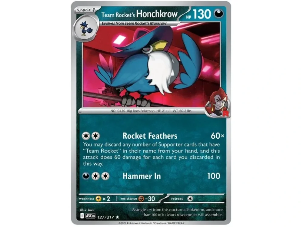team Rocket's Honchkrow 127/217 Ascended Heroes