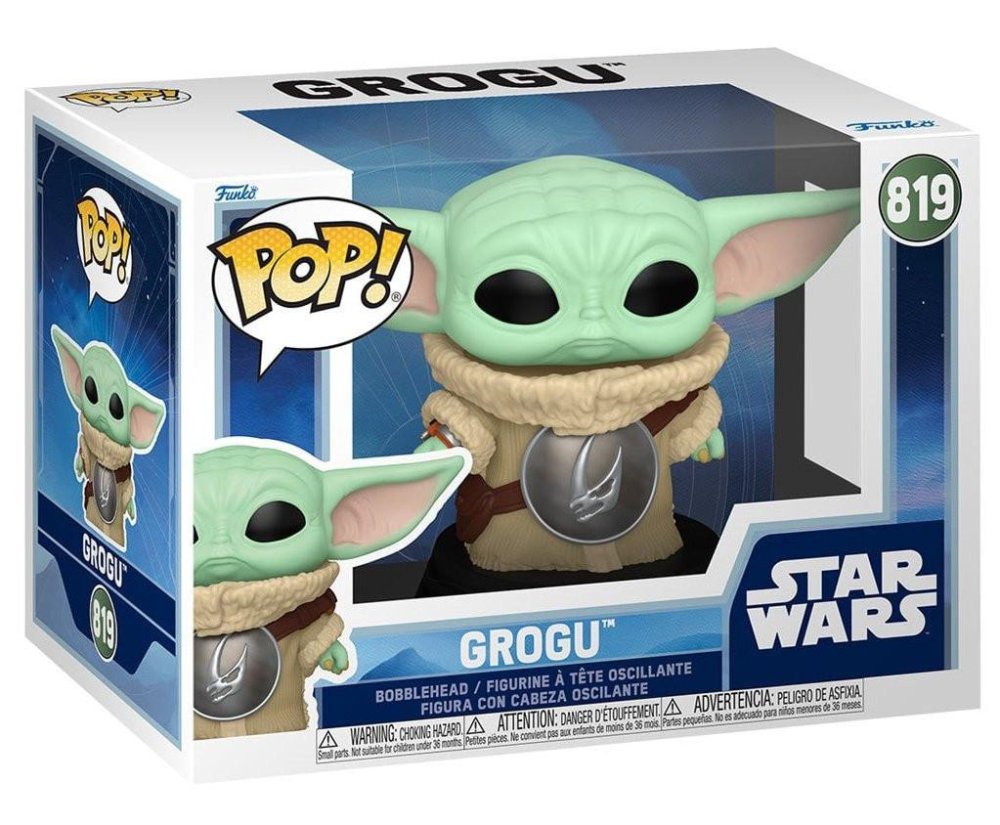 Funko Pop! Star Wars – The Mandalorian & Grogu: Grogu with Crest #819