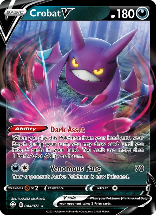 Crobat V – #44 – Shining Fates – holo – en