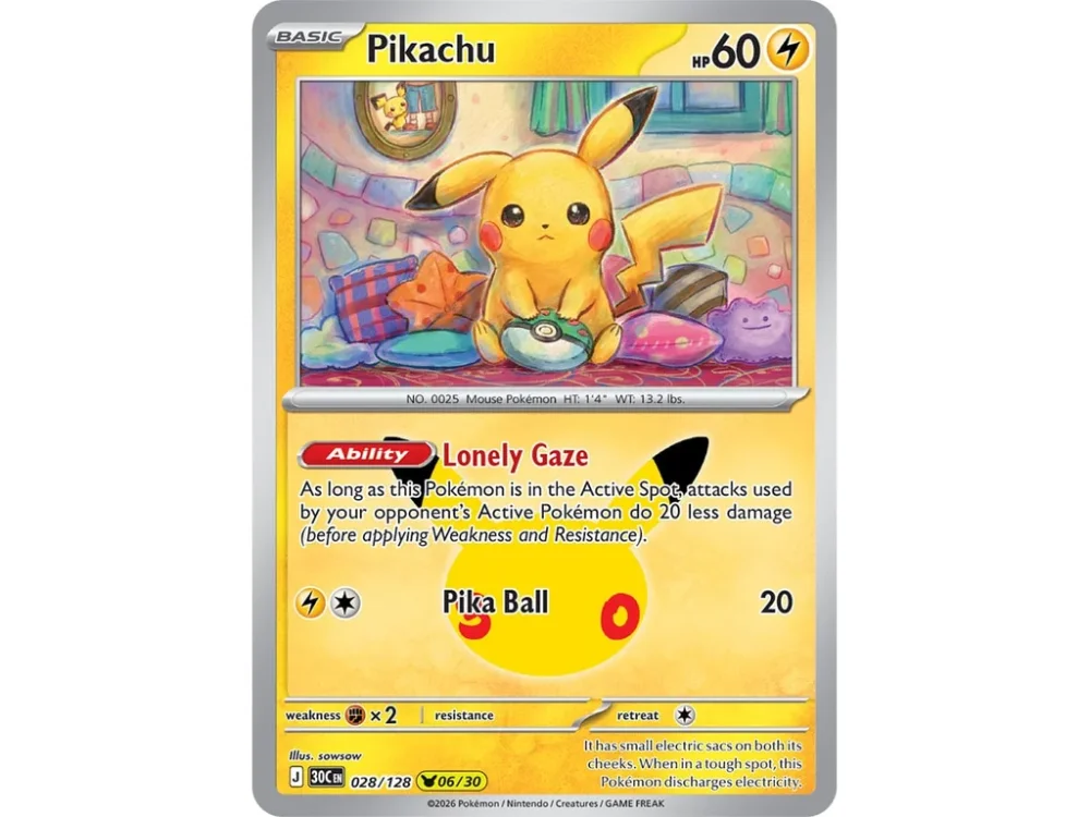 Pikachu 028/128 - 30th Celebration