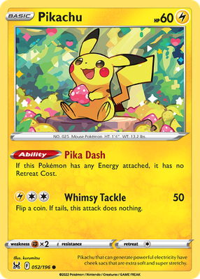 Pikachu 052/196 Lost Origin – Nintendo