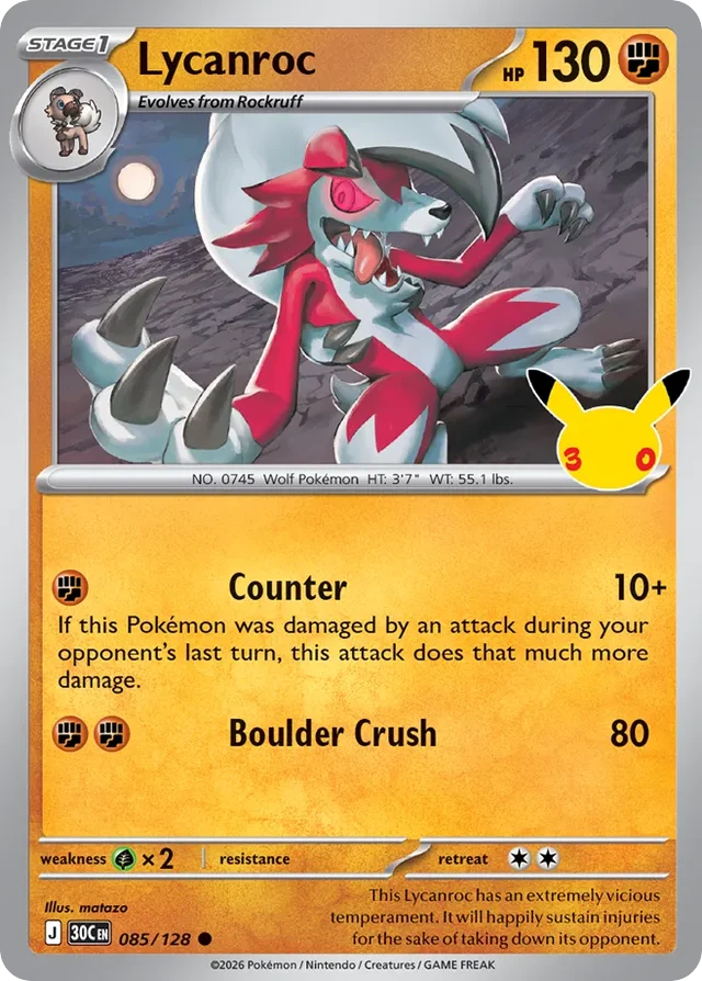 Lycanroc 085/128 - 30th Celebration