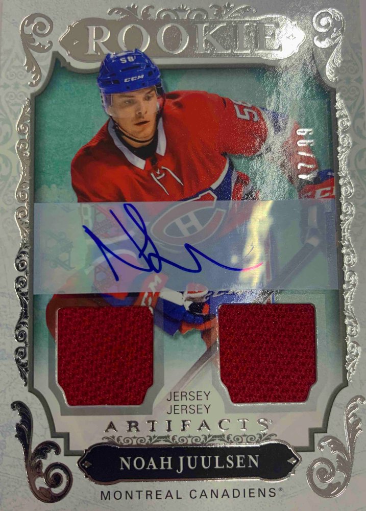 NOAH JUULSEN 18-19 Artifacts Rookie Silver /99 – 2018-19 – UpperDeck – Autograph;Game-Used / Memorabilia – Ano