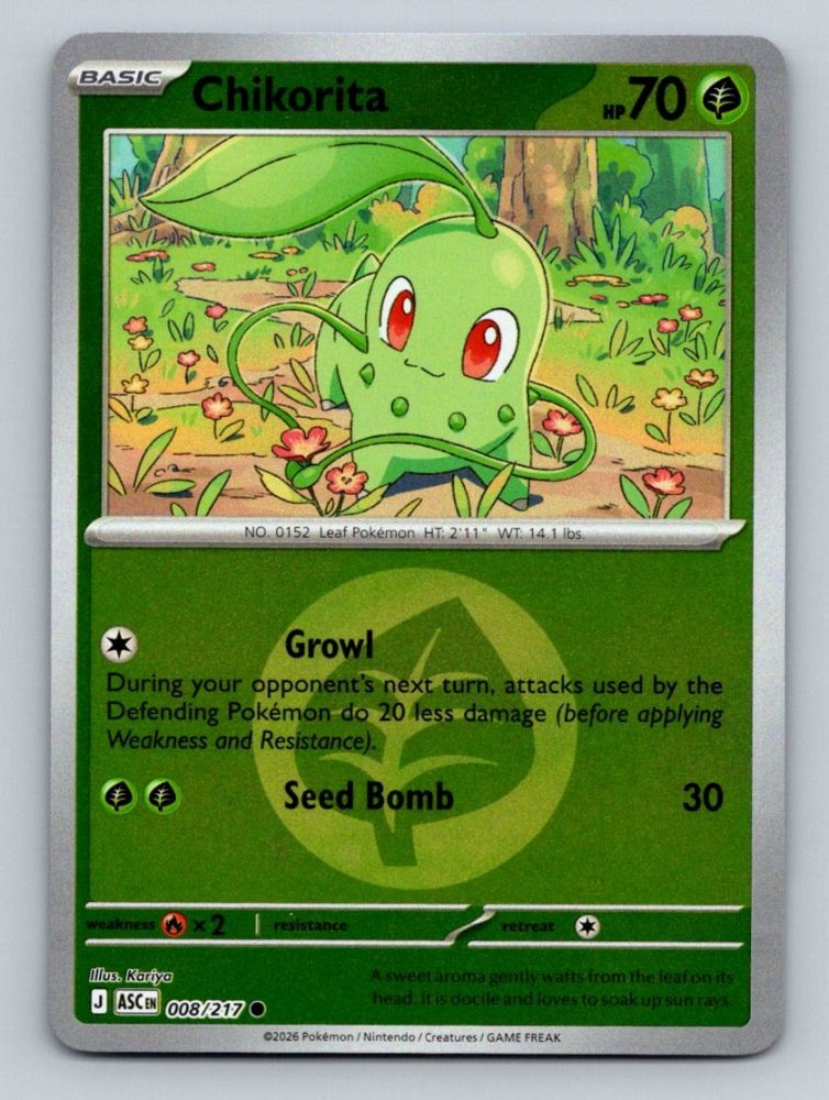 Chikorita 008/217 Ascended Heroes – Nintendo
