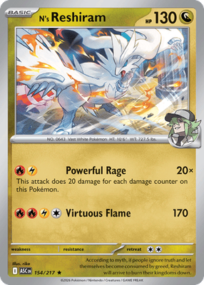 Ns Reshiram 154/217 Ascended Heroes