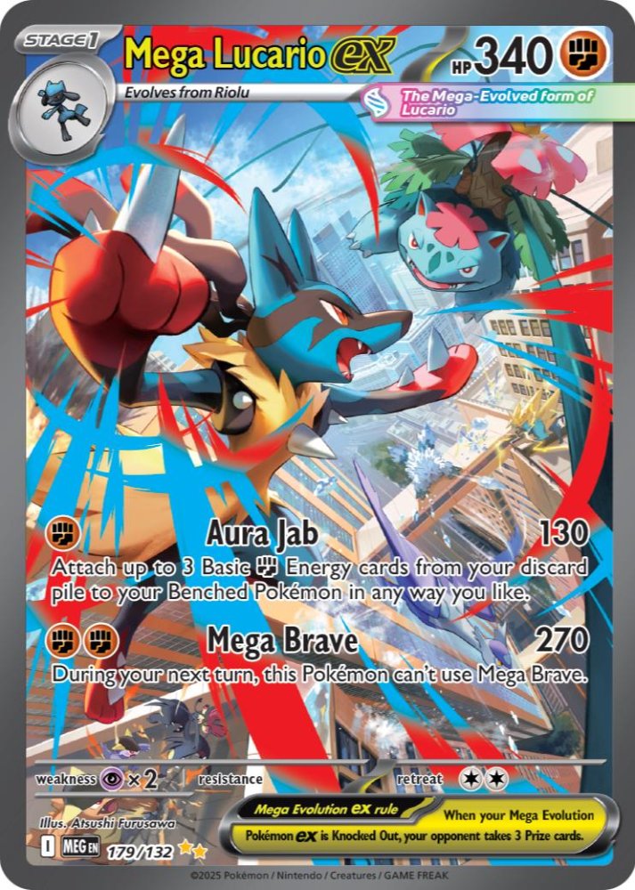 Mega Lucario ex 179/132 Mega Evolution – Nintendo