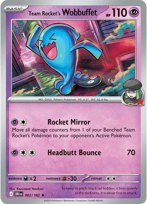Team Rocket's Wobbuffet 082/182 Destined Rivals