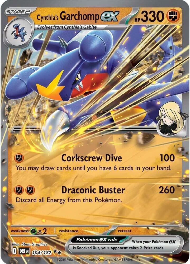 Cynthia's Garchomp ex 104/182 Destined Rivals – Nintendo