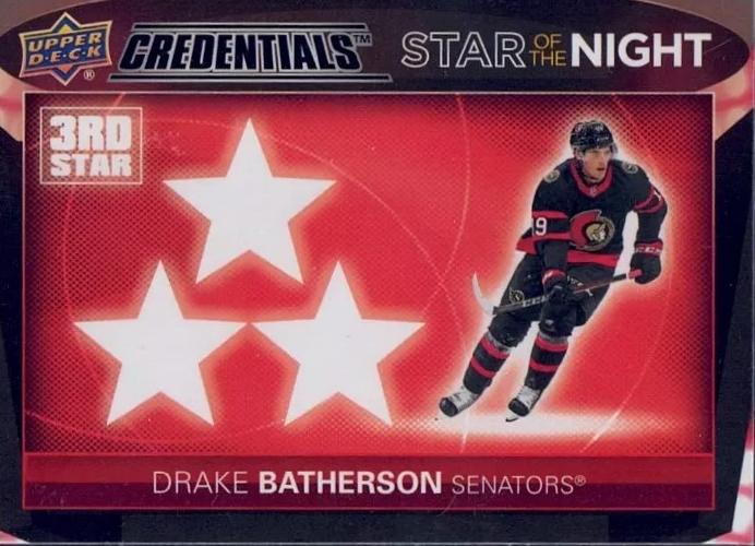 DRAKE BATHERSON 2021-22 Upper Deck Credentials - Star of the Night – Insert