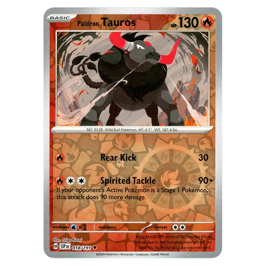 Paldean Tauros 018/191 Surging Sparks – Nintendo