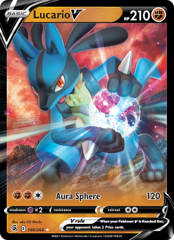 Lucario V – #146 – Fusion Strike – holo – en