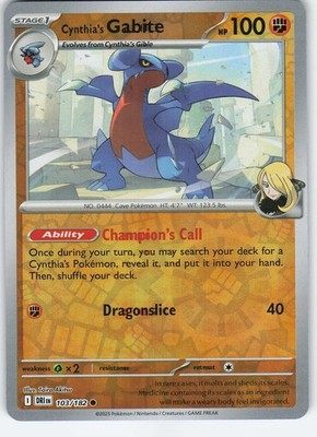 Cynthia's Gabite 103/182 Destined Rivals