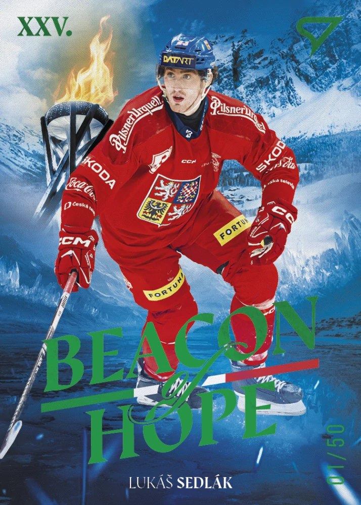 LUKÁŠ SEDLÁK 2026 Hokejové Česko SportZoo BEACON OF HOPE Forrest Green 30/50 – 2025-26 – Insert – Ano