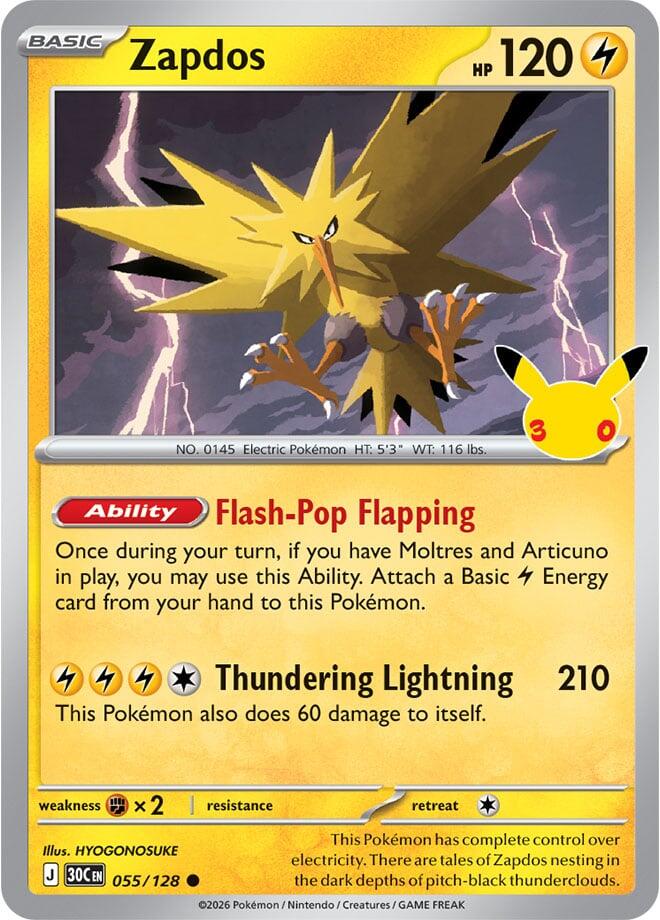 Zapdos 055/128 - 30th Celebration